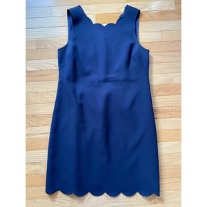 J. Crew Factory Blue Scalloped Dress